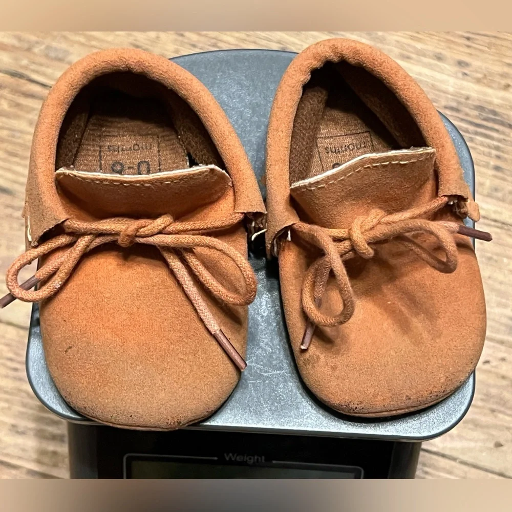 Baby Rust Suede Moccasin Shoes size 0-6